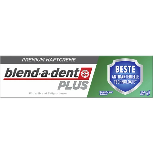 Blend-a-dent Plus Premium Haftcreme Beste Antibakterielle Technologie 40G 1 Blend-a-dent Plus Premium Haftcreme Beste Antibakterielle Technologie 40G