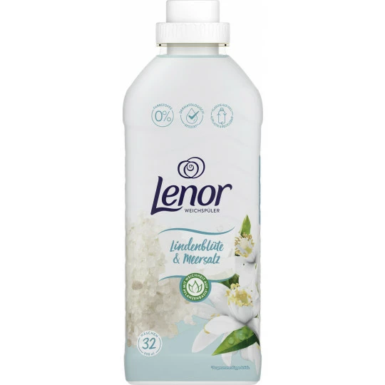 Lenor Weichspüler Konzentrat Lindenblüte & Meersalz 800ML 32WL 1 Lenor Weichspüler Konzentrat Lindenblüte & Meersalz 800ML 32WL