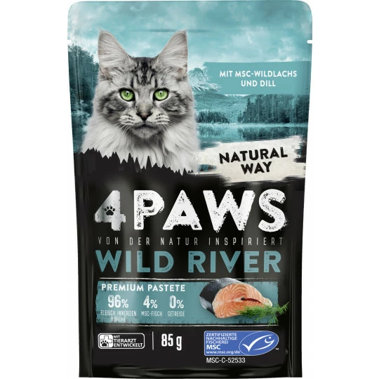 4 Paws Wild River Wildlachs Und Dill 85G 1 4 Paws Wild River Wildlachs Und Dill 85G